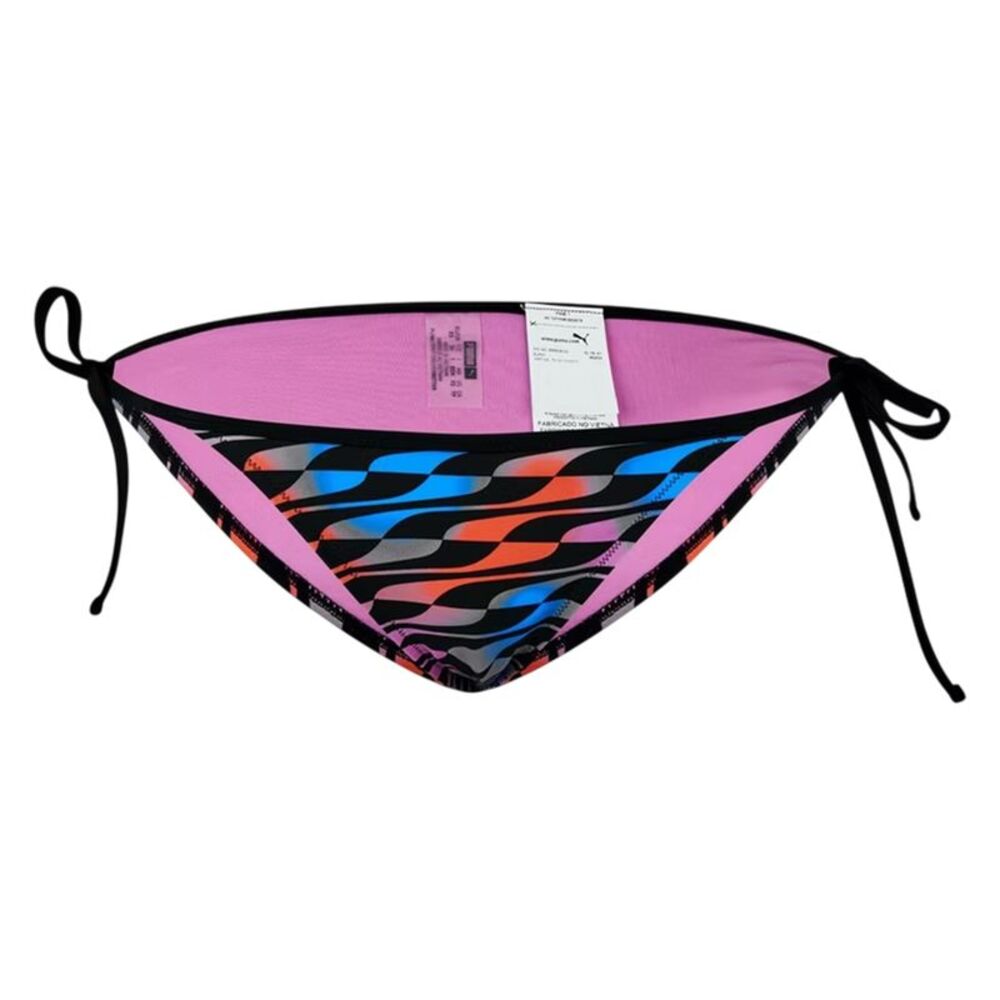 Puma Womens/Ladies Wave Pattern Side Tie Bikini Bottoms / Black